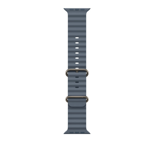 49mm Anchor Blue Ocean Band - Natural Titanium Finish