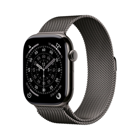 Apple Watch Series 11 GPS + Cellular 46mm Slate Titanium Case with Slate Milanese Loop - S/M