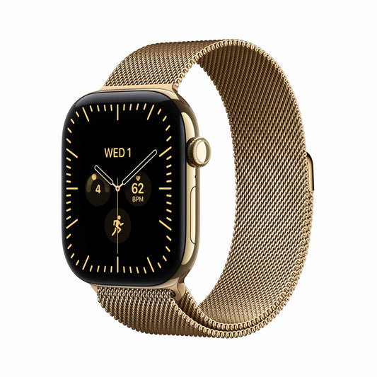 Apple Watch Series 12 GPS + Cellular 46mm Radiant Gold Titanium Case with Radiant Gold Milanese Loop - M/L