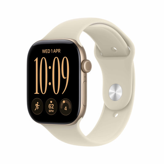 Apple Watch Series 12 GPS + Cellular 46mm Light Gold Aluminium Case with Sand Sport Band - M/L