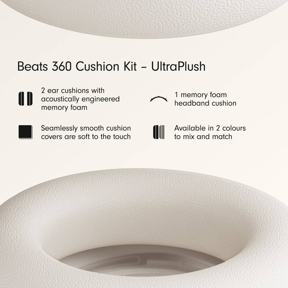 Beats 360 Cushion Kit – Cloud UltraPlush Cushions for Ear Cups and Headband