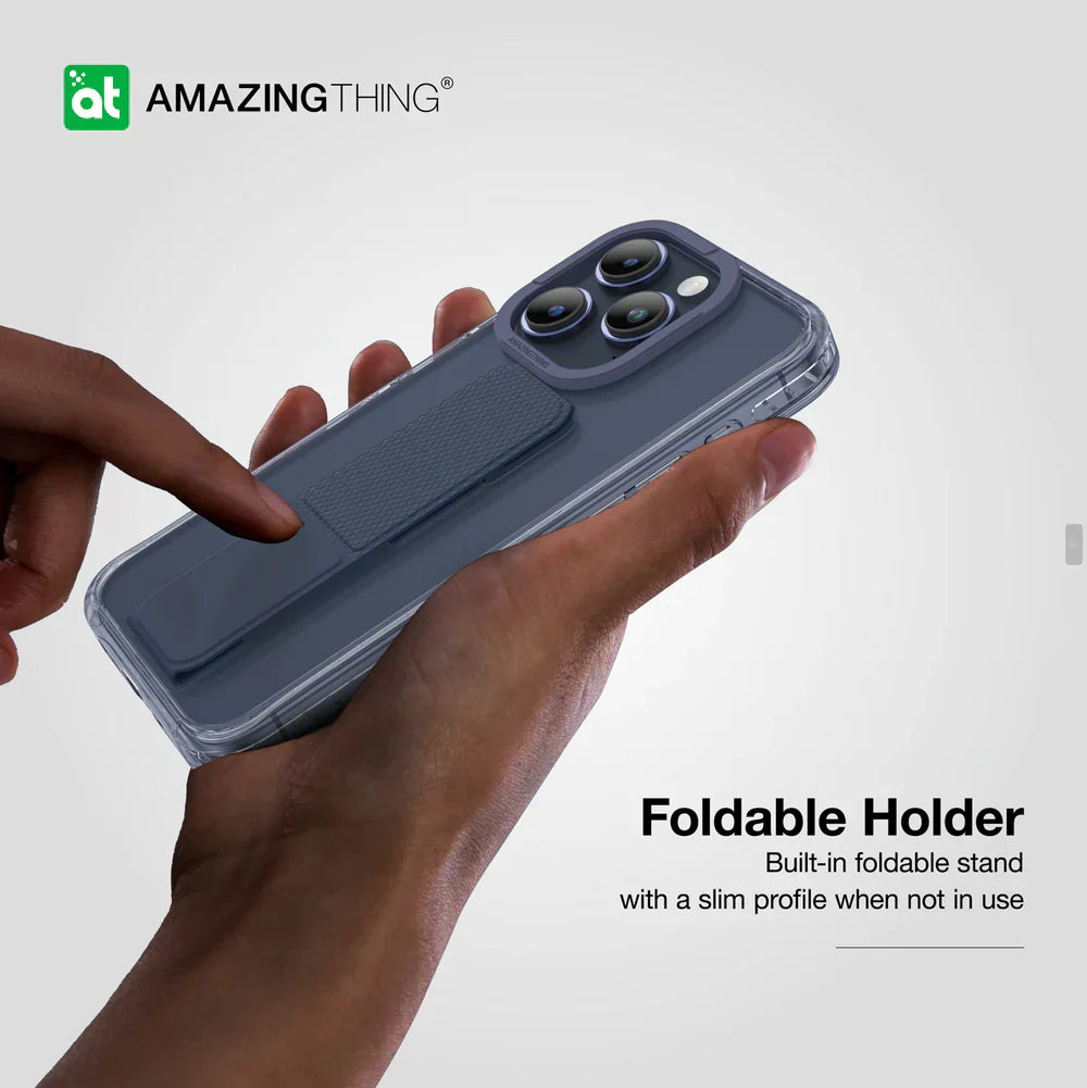 AmazingThing Titan Pro Holder Drop-proof Case for iPhone 15 Pro - Blue