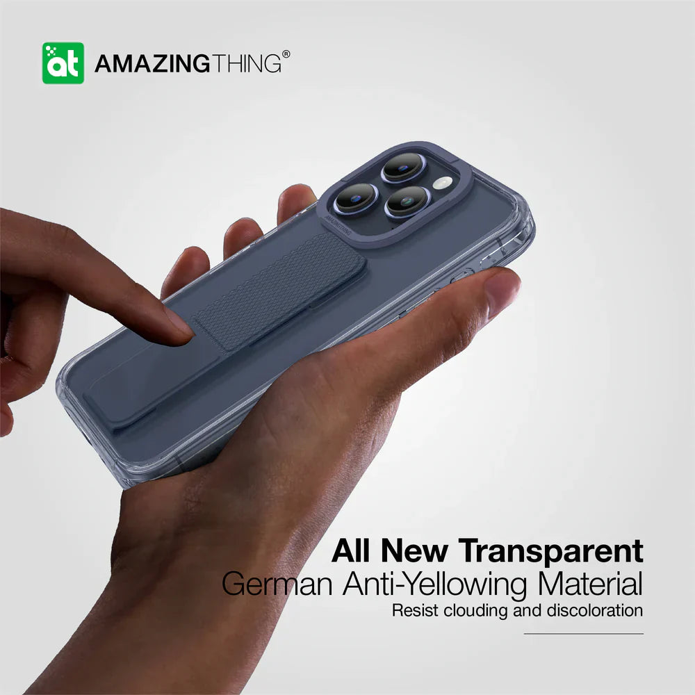 AmazingThing Titan Pro Holder Drop-proof Case for iPhone 15 Pro Max - Blue