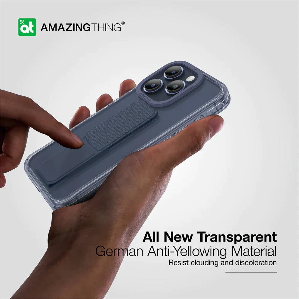 AmazingThing Titan Pro Holder Drop-proof Case for iPhone 15 Pro Max - Blue