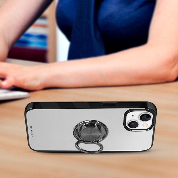 HYPHEN AXIO Clear Ring Case for iPhone 14 Plus - Black