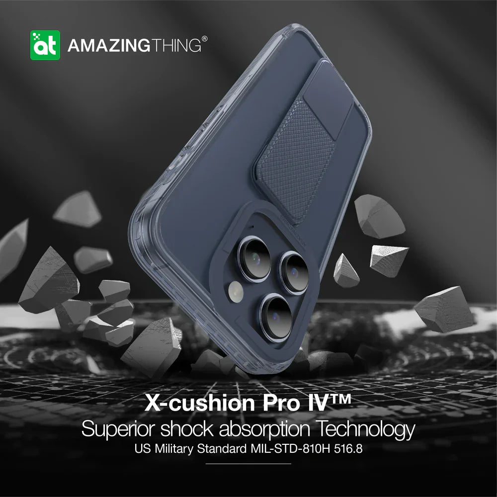 AmazingThing Titan Pro Holder Drop-proof Case for iPhone 15 Pro - Blue