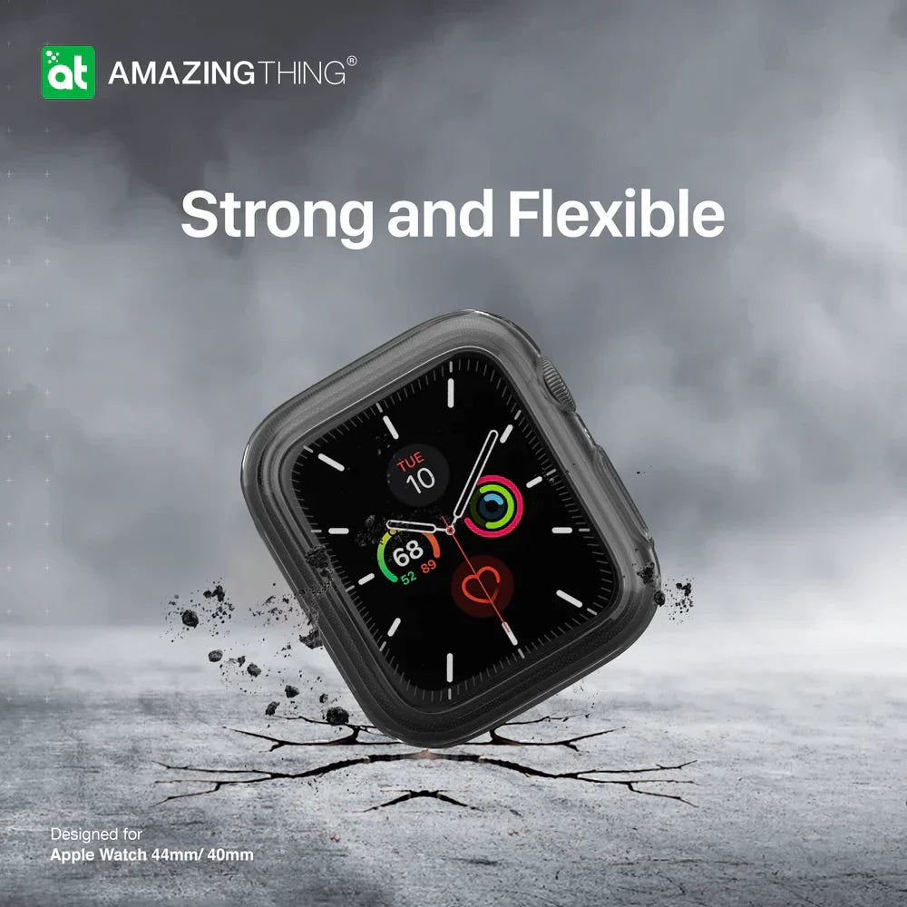 AmazingThing OUTRE Case with Screen Protector for Apple Watch 44mm - Clear