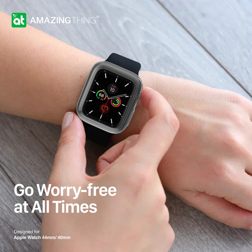 AmazingThing OUTRE Case with Screen Protector for Apple Watch 44mm - Clear