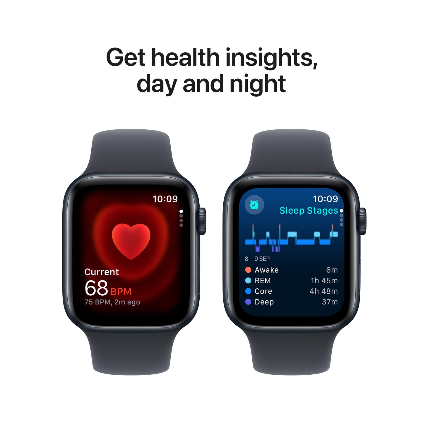 Apple Watch SE GPS 44mm Midnight Aluminium Case with Midnight Sport Band - S/M