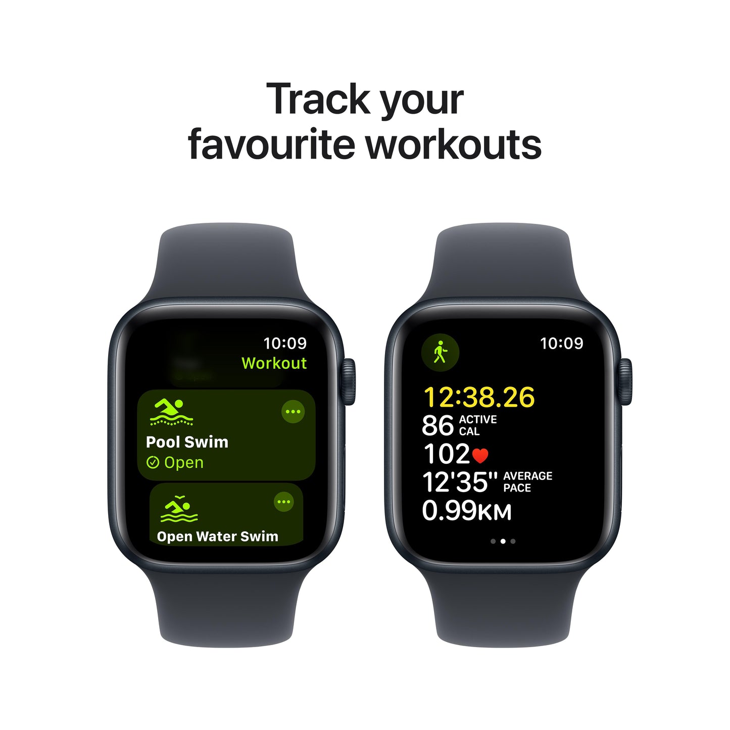 Apple Watch SE GPS 44mm Midnight Aluminium Case with Midnight Sport Band - S/M