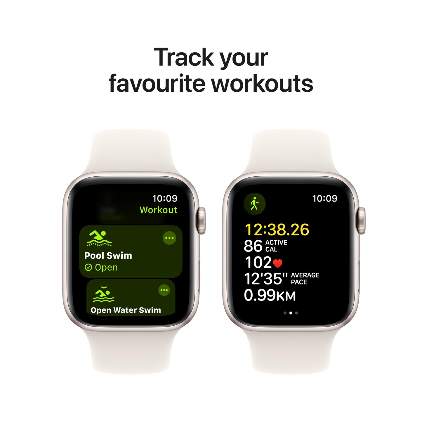 Apple Watch SE GPS 44mm Starlight Aluminium Case with Starlight Sport Band - M/L