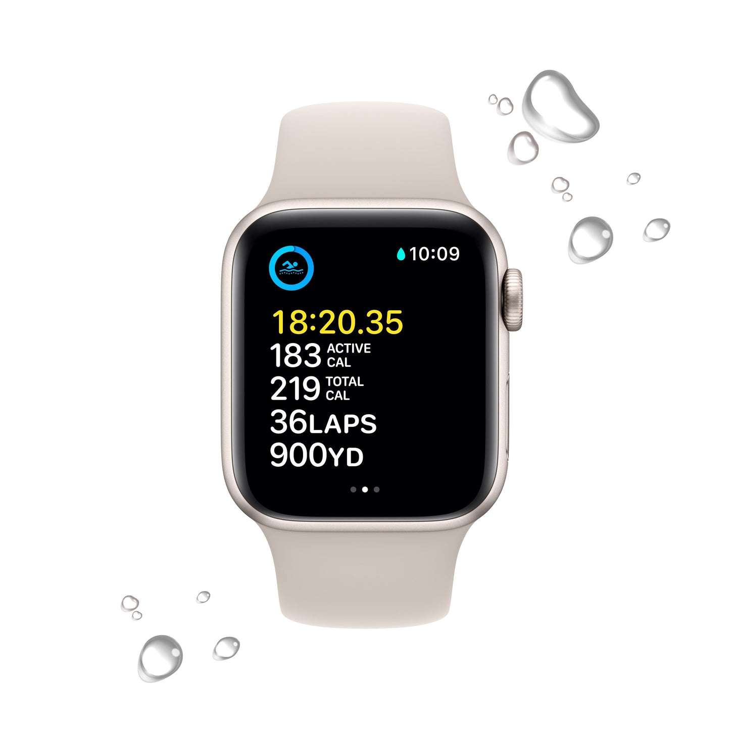 Apple Watch SE GPS + Cellular 40mm Starlight Aluminium Case with Starlight Sport Band - Regular