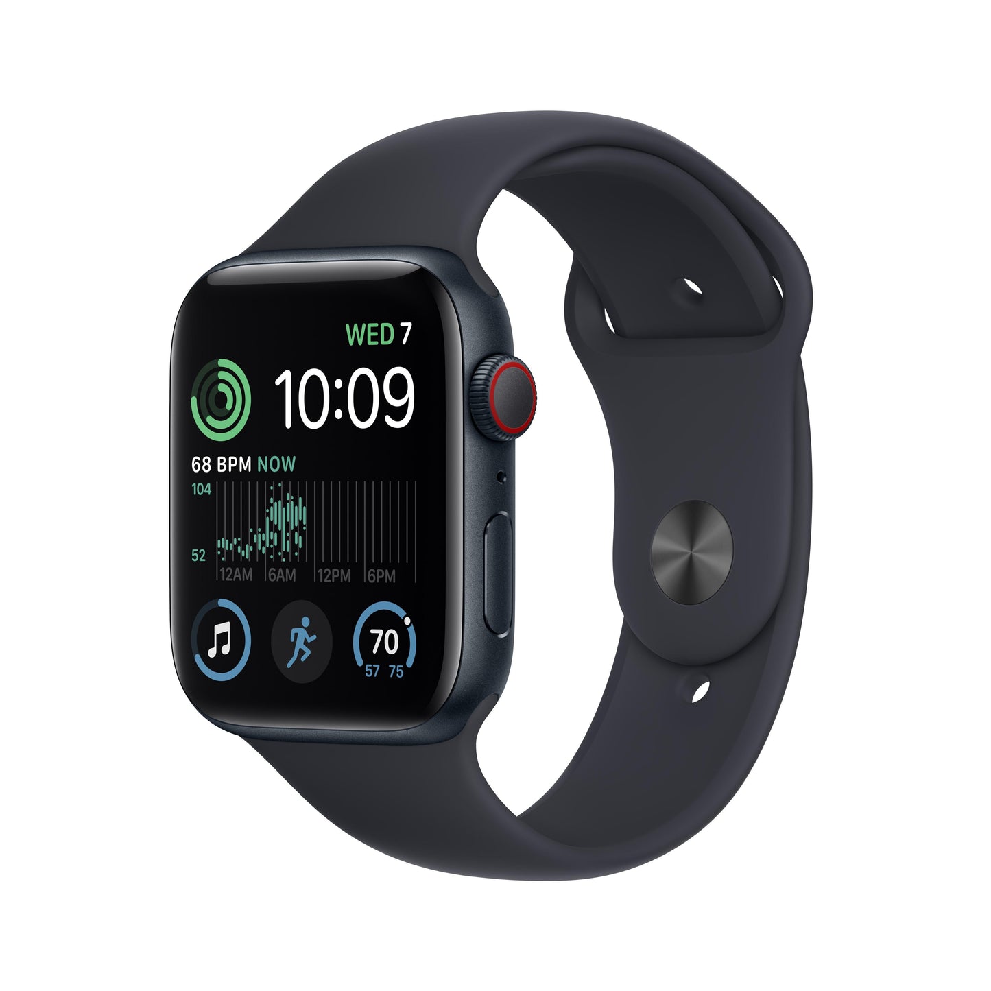 Apple Watch SE GPS + Cellular 44mm Midnight Aluminium Case with Midnight Sport Band - Regular