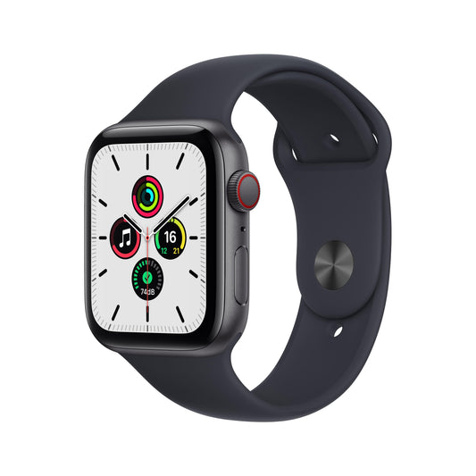 Apple Watch SE GPS + Cellular, 44mm Space Grey Aluminium Case with Midnight Sport Band - Regular