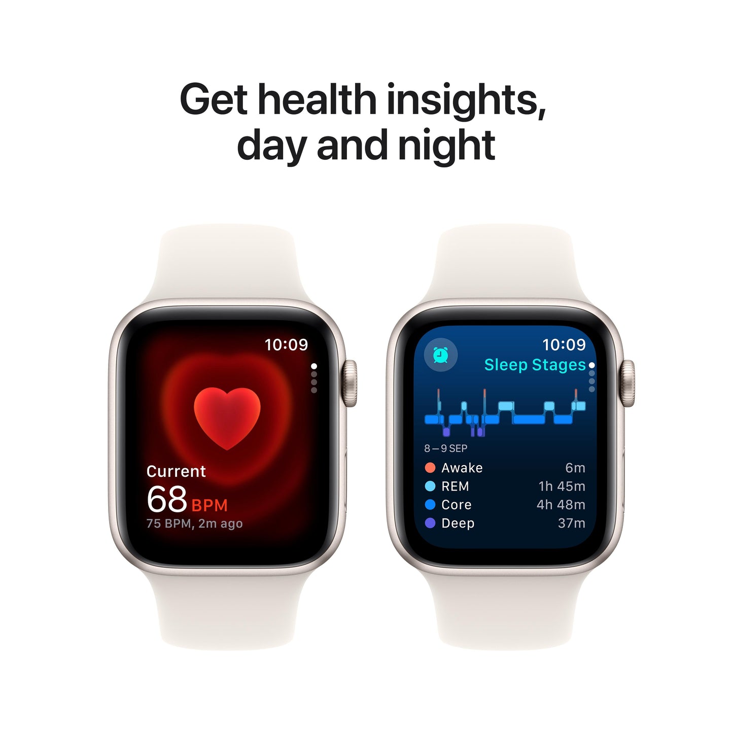 Apple Watch SE GPS + Cellular 44mm Starlight Aluminium Case with Starlight Sport Band - M/L