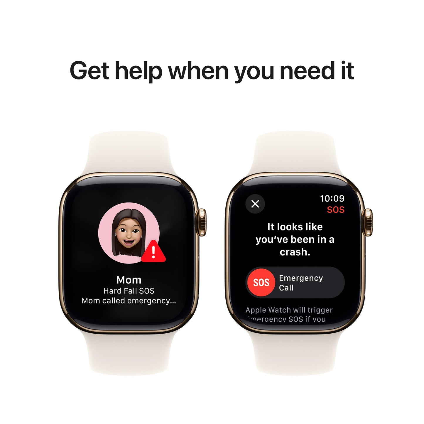 Apple Watch Series 10 GPS + Cellular 42mm Gold Titanium Case with Starlight Sport Band - M/L