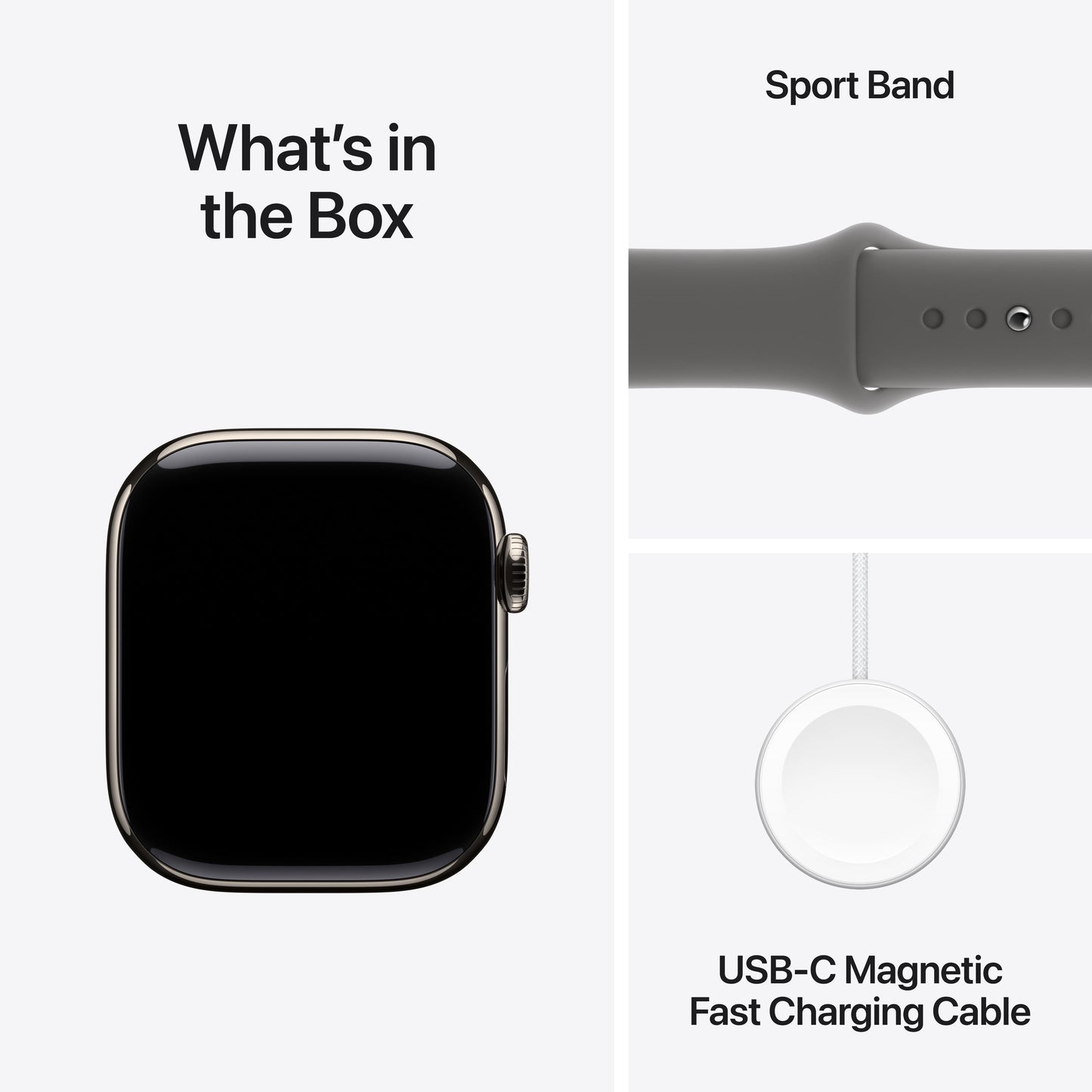 Apple Watch Series 10 GPS + Cellular 42mm Natural Titanium Case with Stone Grey Sport Band - M/L