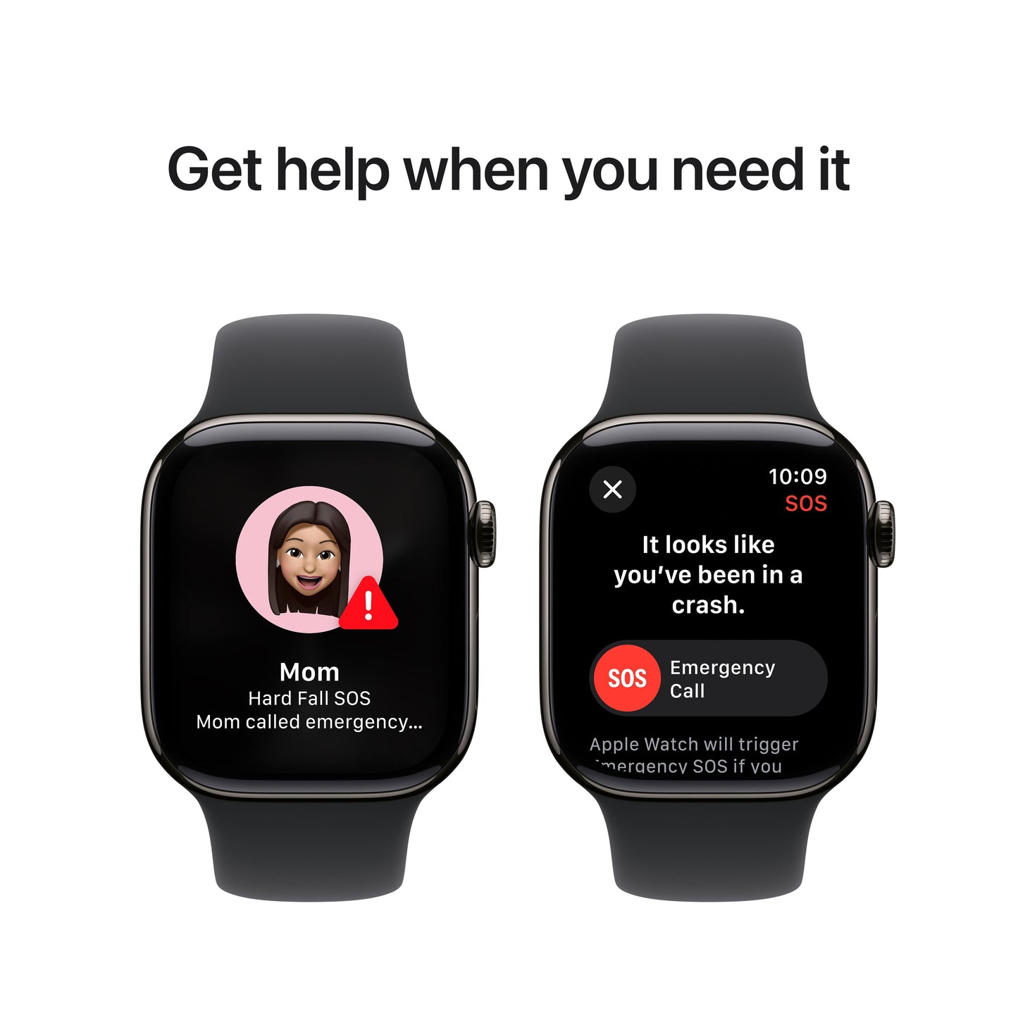 Apple Watch Series 10 GPS + Cellular 42mm Slate Titanium Case with Black Sport Band - M/L