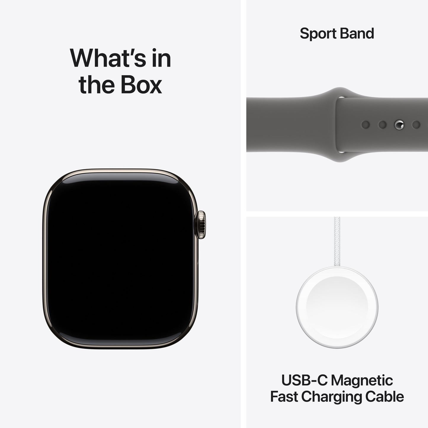 Apple Watch Series 10 GPS + Cellular 46mm Natural Titanium Case with Stone Grey Sport Band - M/L