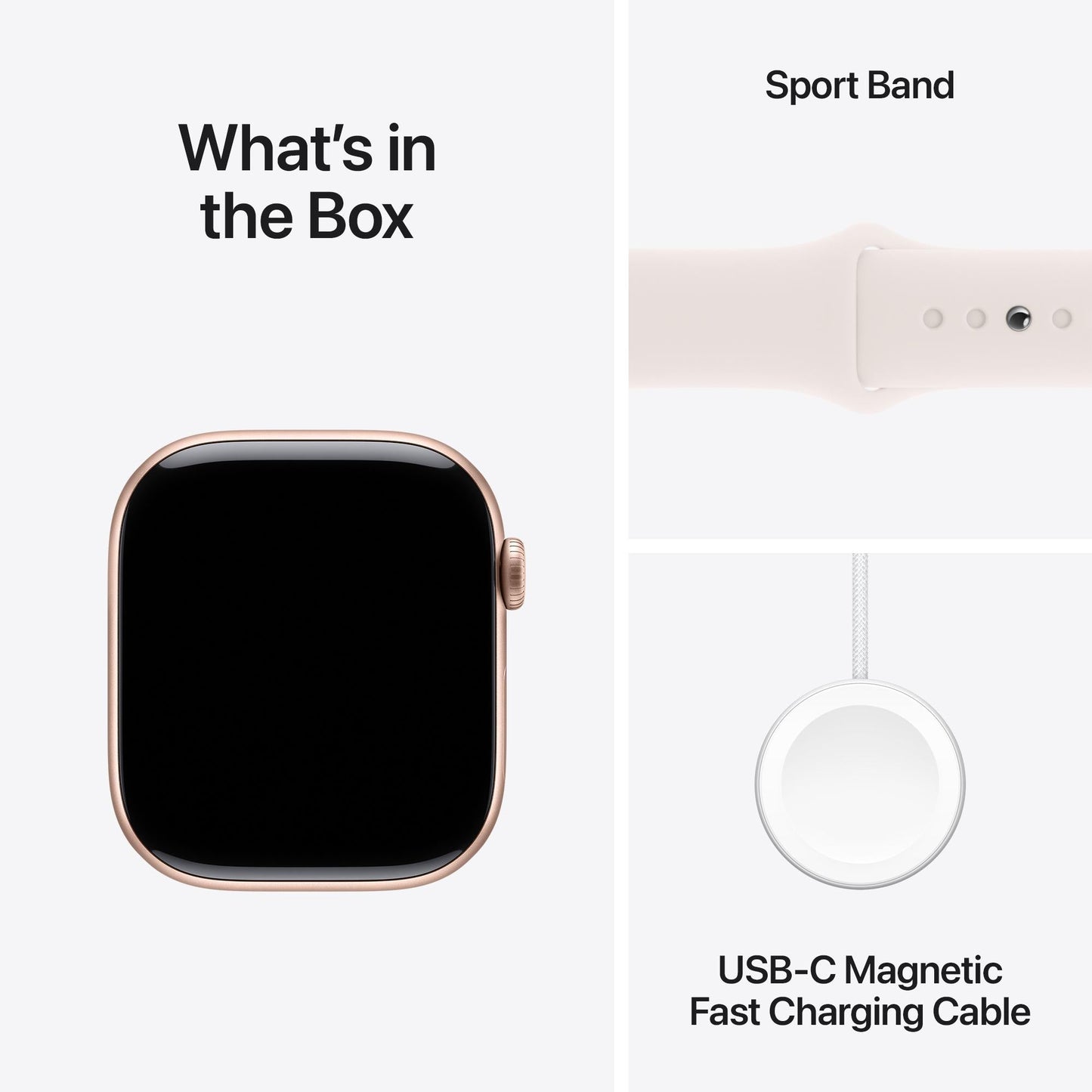 Apple Watch Series 10 GPS 46mm Rose Gold Aluminium Case with Light Blush Sport Band - M/L