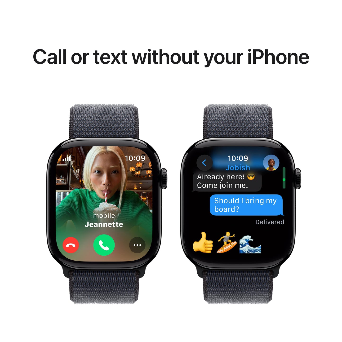 Apple Watch Series 10 GPS + Cellular 46mm Jet Black Aluminium Case with Ink Sport Loop