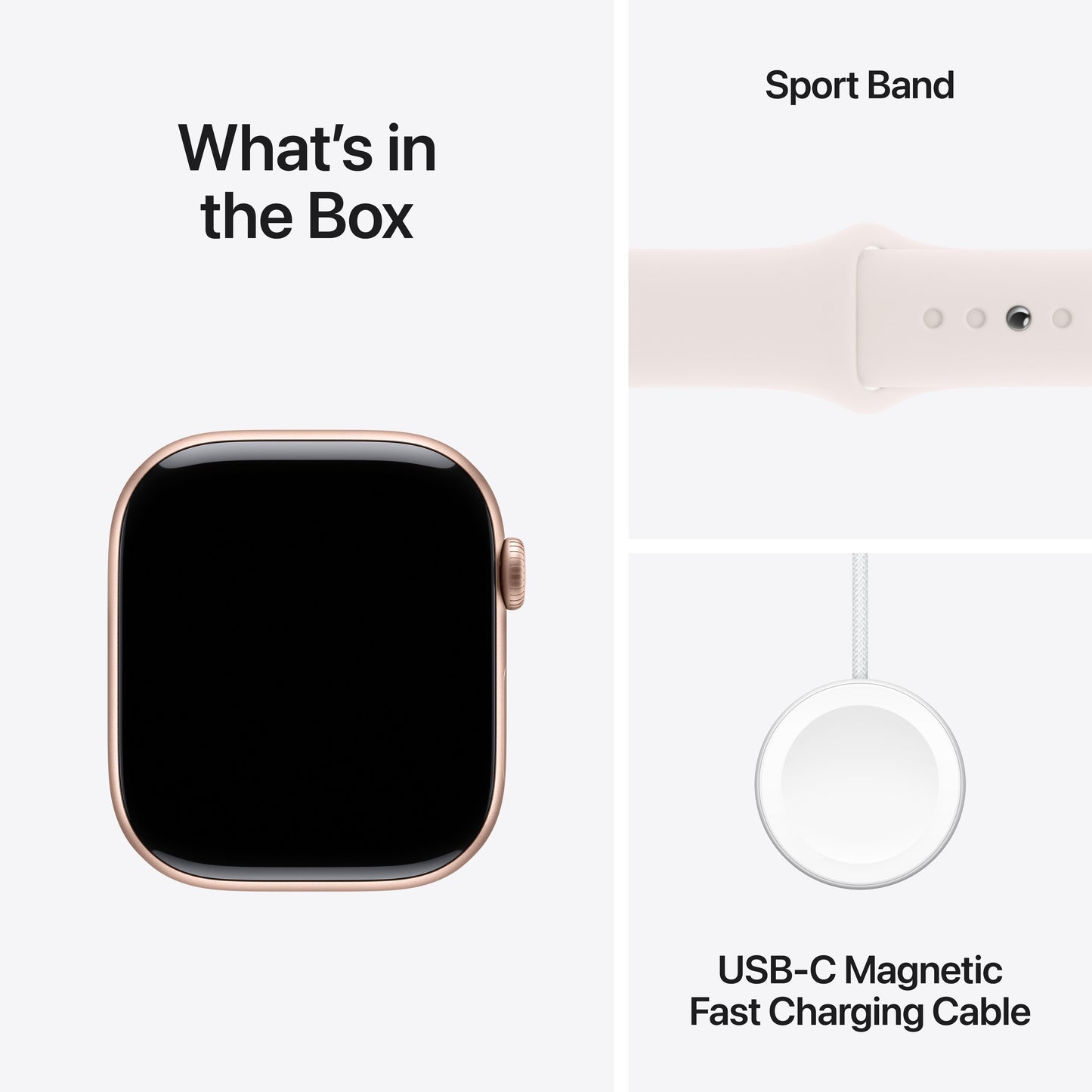 Apple Watch Series 10 GPS + Cellular 46mm Rose Gold Aluminium Case with Light Blush Sport Band - M/L
