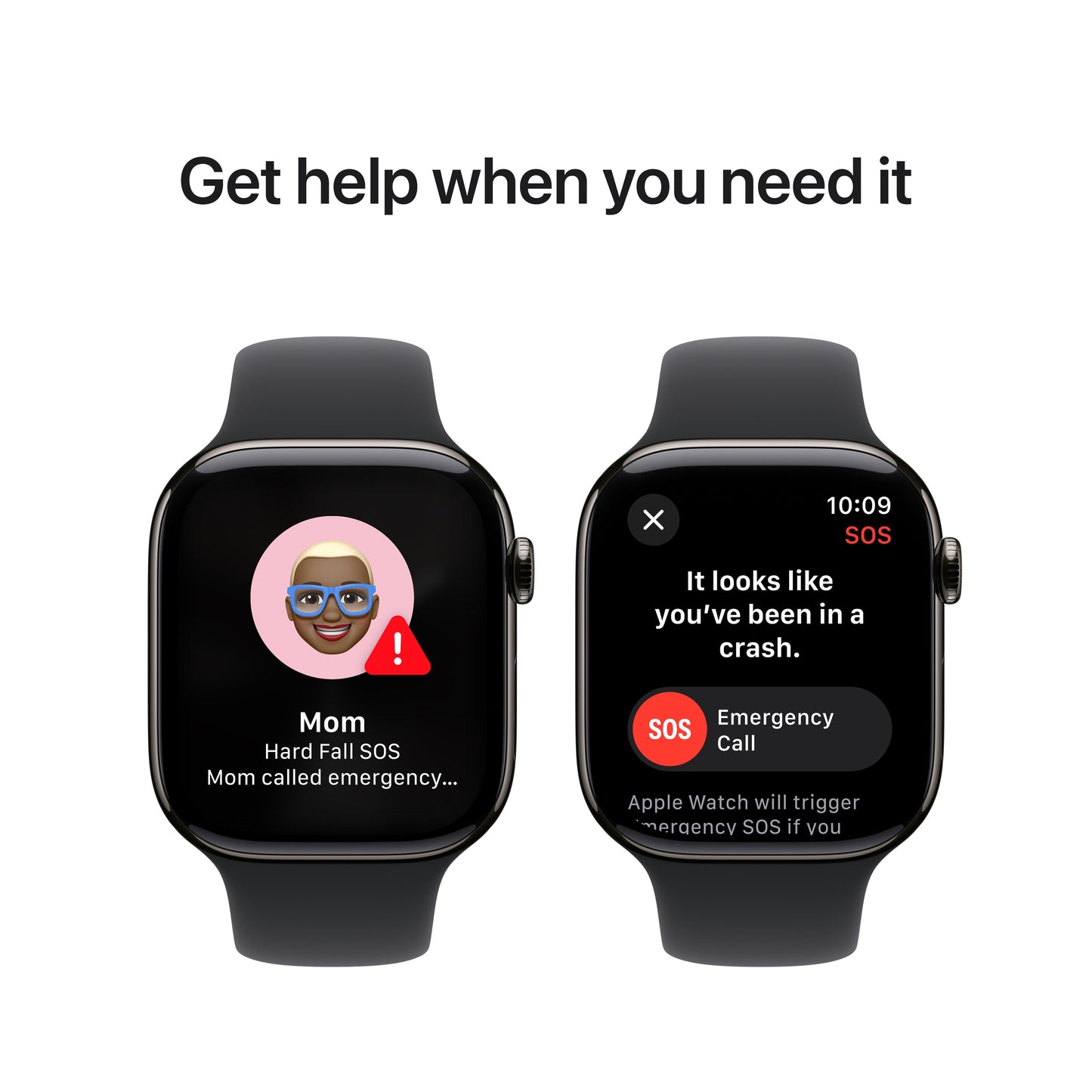 Apple Watch Series 10 GPS + Cellular 46mm Slate Titanium Case with Black Sport Band - M/L