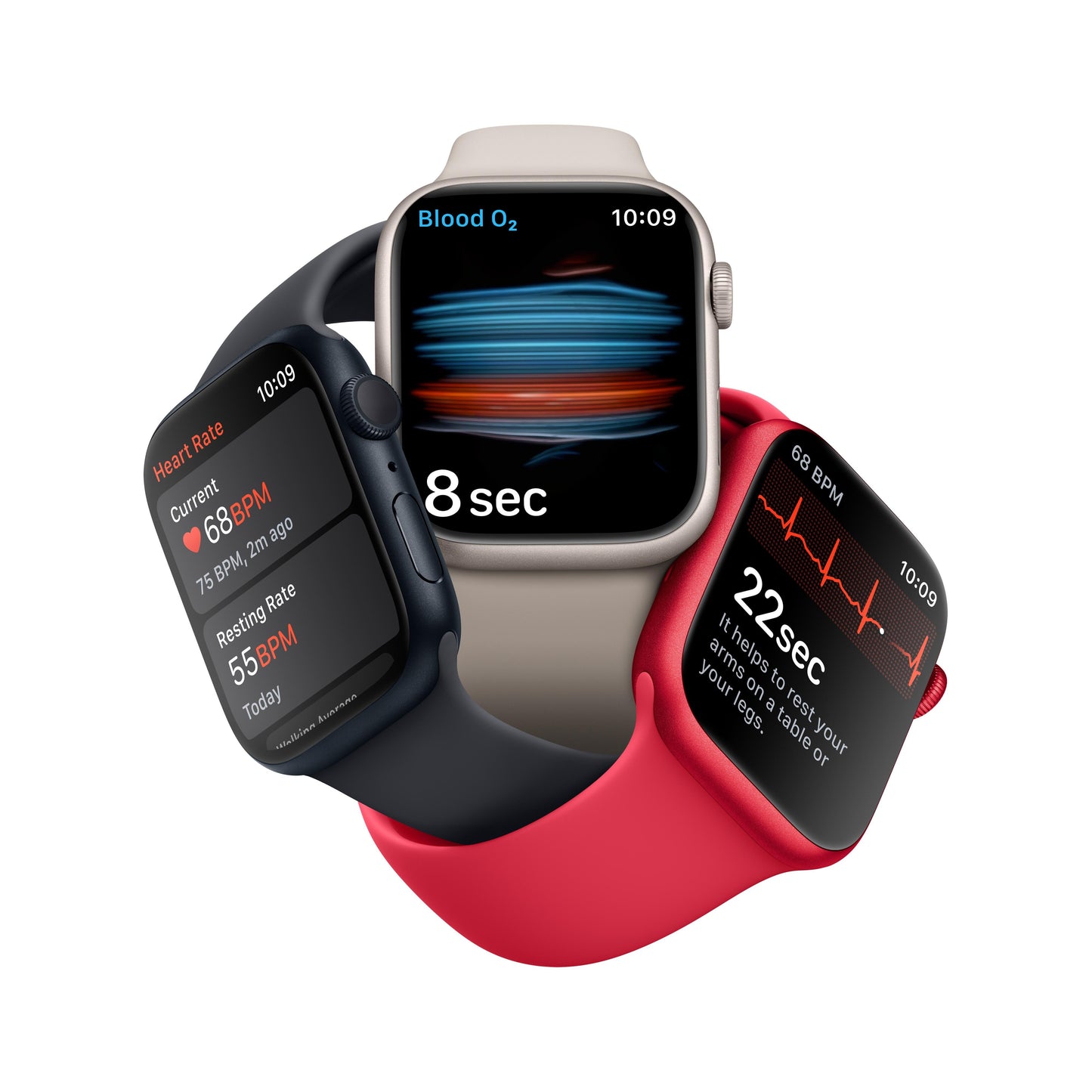 Apple Watch Series 8 GPS 41mm Silver Aluminium Case with White Sport Band - Regular