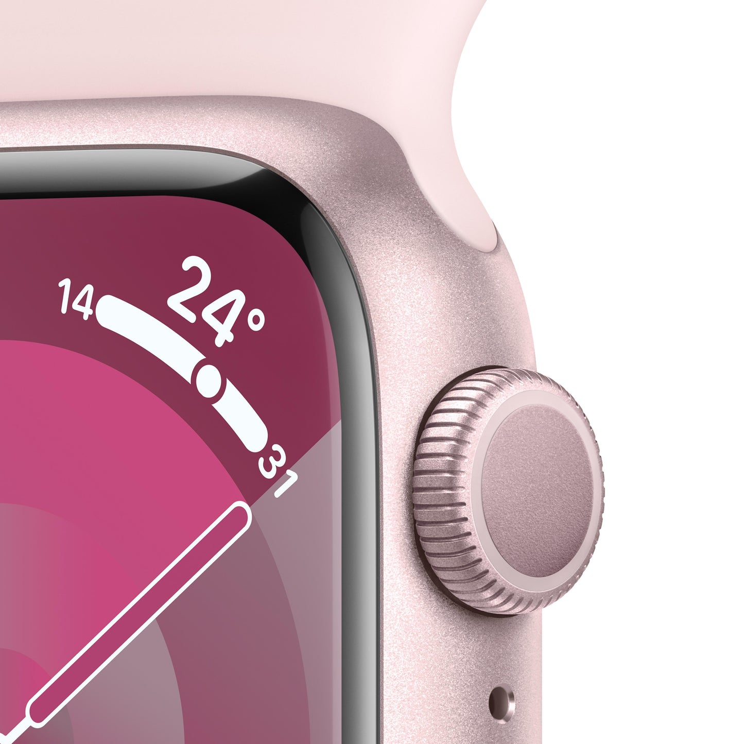 Apple Watch Series 9 GPS 41mm Pink Aluminium Case with Light Pink Sport Band - S/M