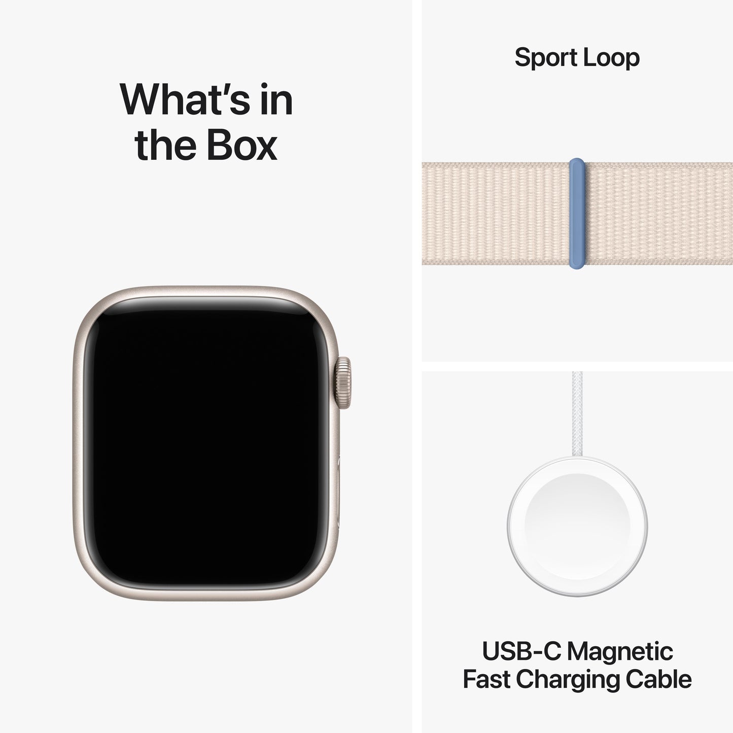 Apple Watch Series 9 GPS 45mm Starlight Aluminium Case with Starlight Sport Loop