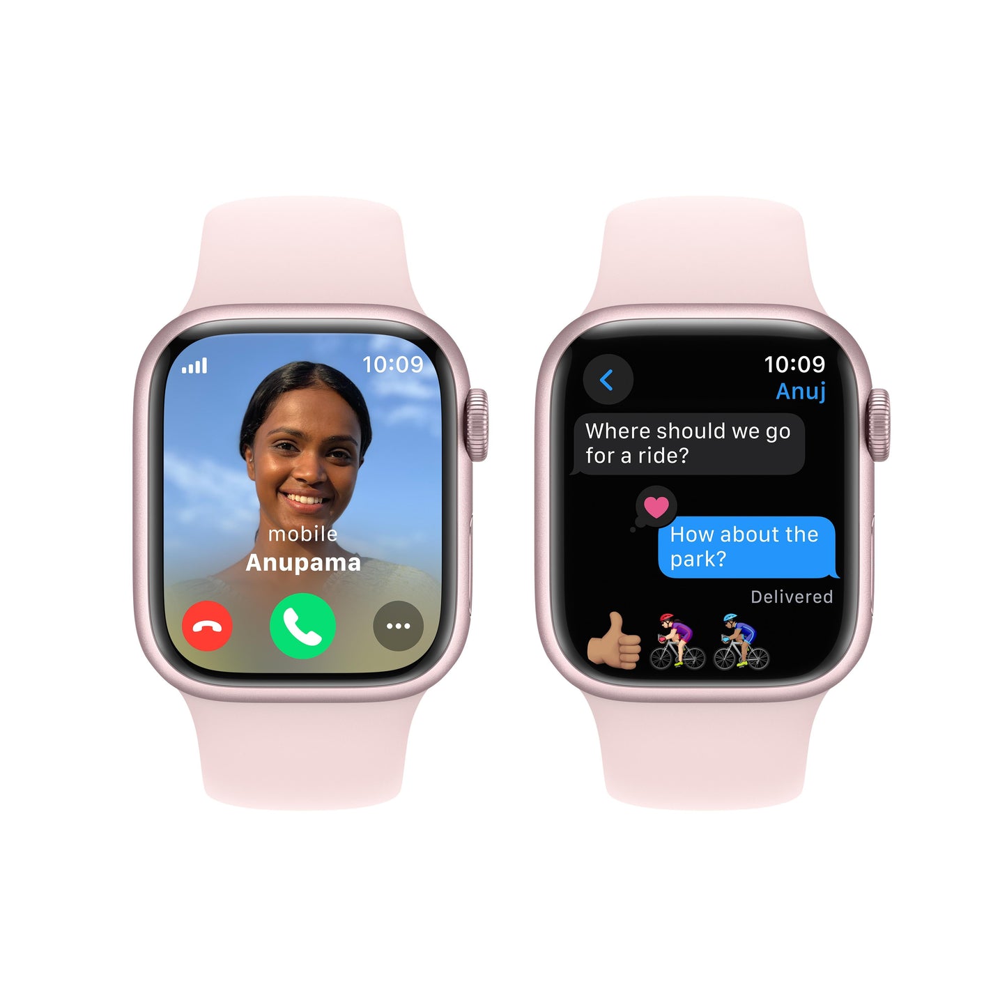 Apple Watch Series 9 GPS + Cellular 41mm Pink Aluminium Case with Light Pink Sport Band - M/L