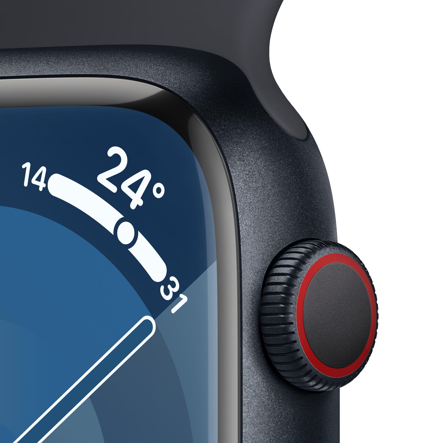 Apple Watch Series 9 GPS + Cellular 45mm Midnight Aluminium Case with Midnight Sport Band - S/M