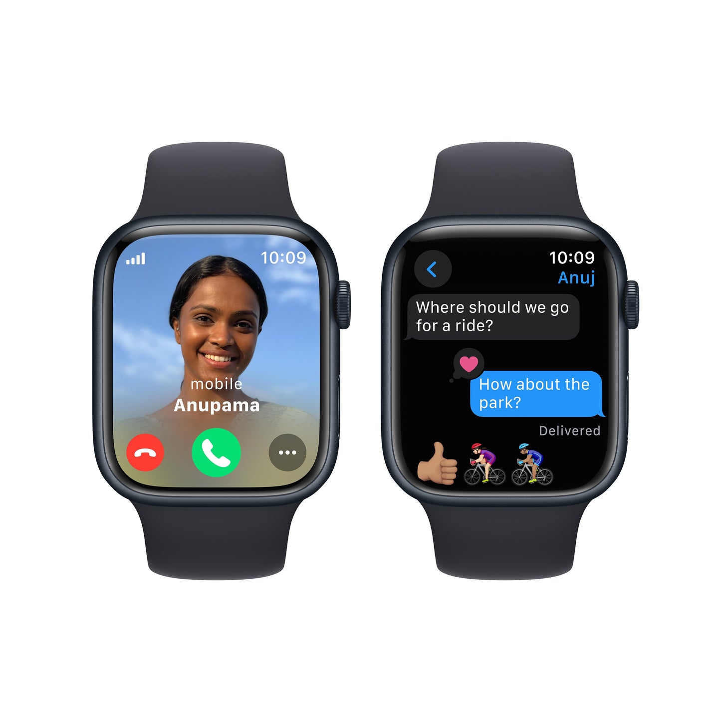 Apple Watch Series 9 GPS + Cellular 45mm Midnight Aluminium Case with Midnight Sport Band - S/M
