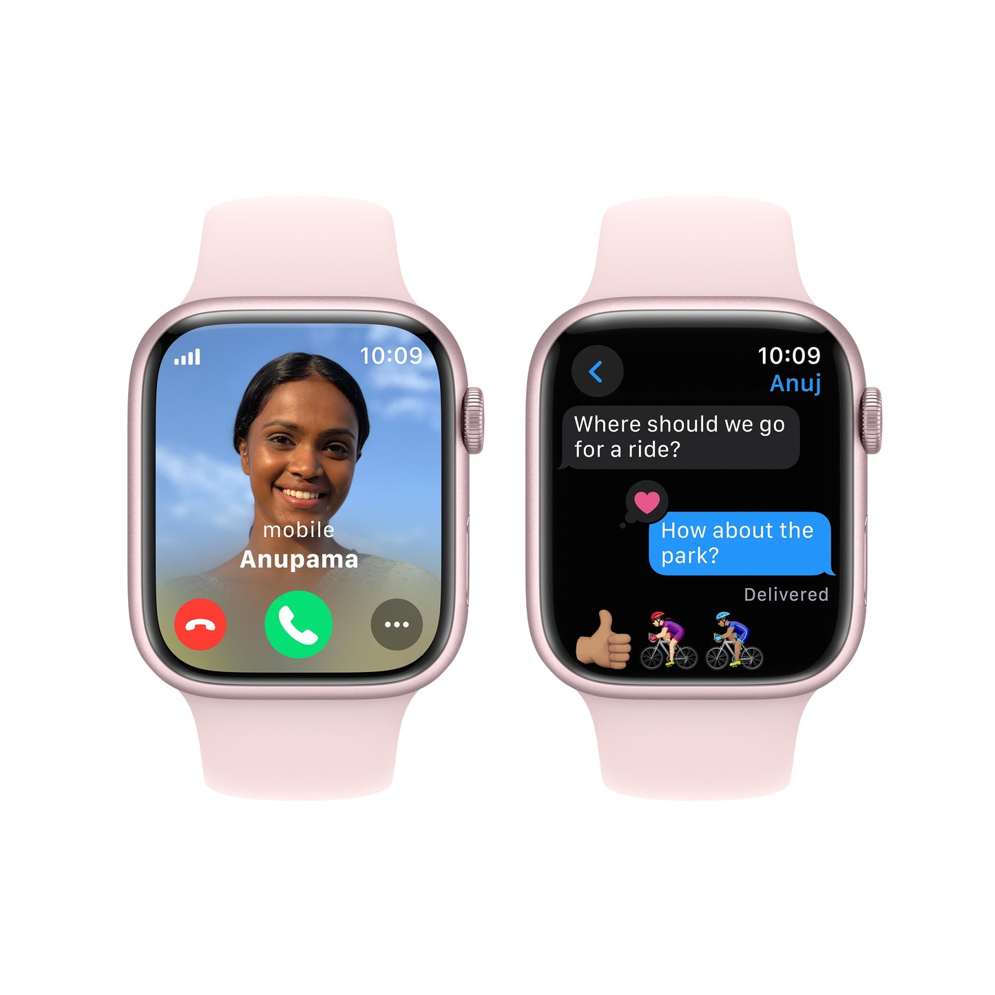 Apple Watch Series 9 GPS + Cellular 45mm Pink Aluminium Case with Light Pink Sport Band - M/L