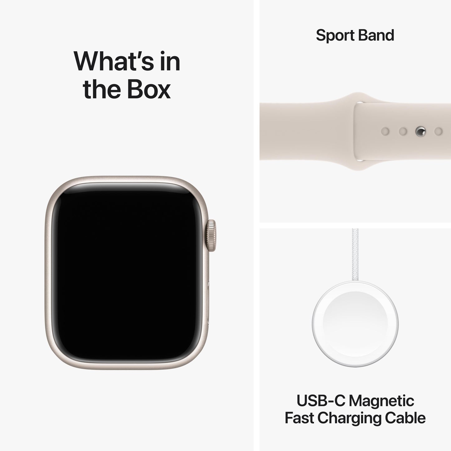 Apple Watch Series 9 GPS + Cellular 45mm Starlight Aluminium Case with Starlight Sport Band - M/L