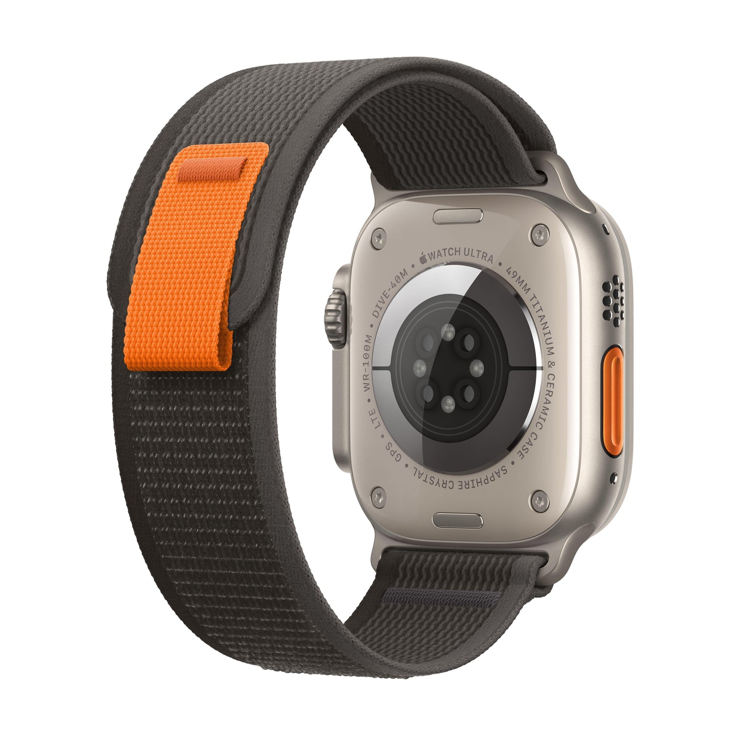 Apple Watch Ultra GPS + Cellular, 49mm Titanium Case with Black/Grey Trail Loop - M/L