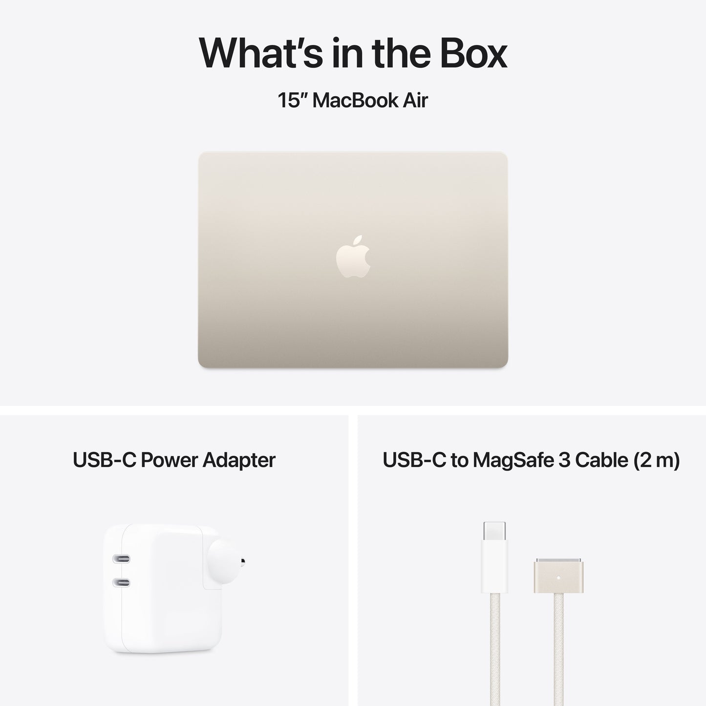 15-inch MacBook Air: Apple M4 chip with 10-core CPU and 10-core GPU, 256GB SSD - Starlight