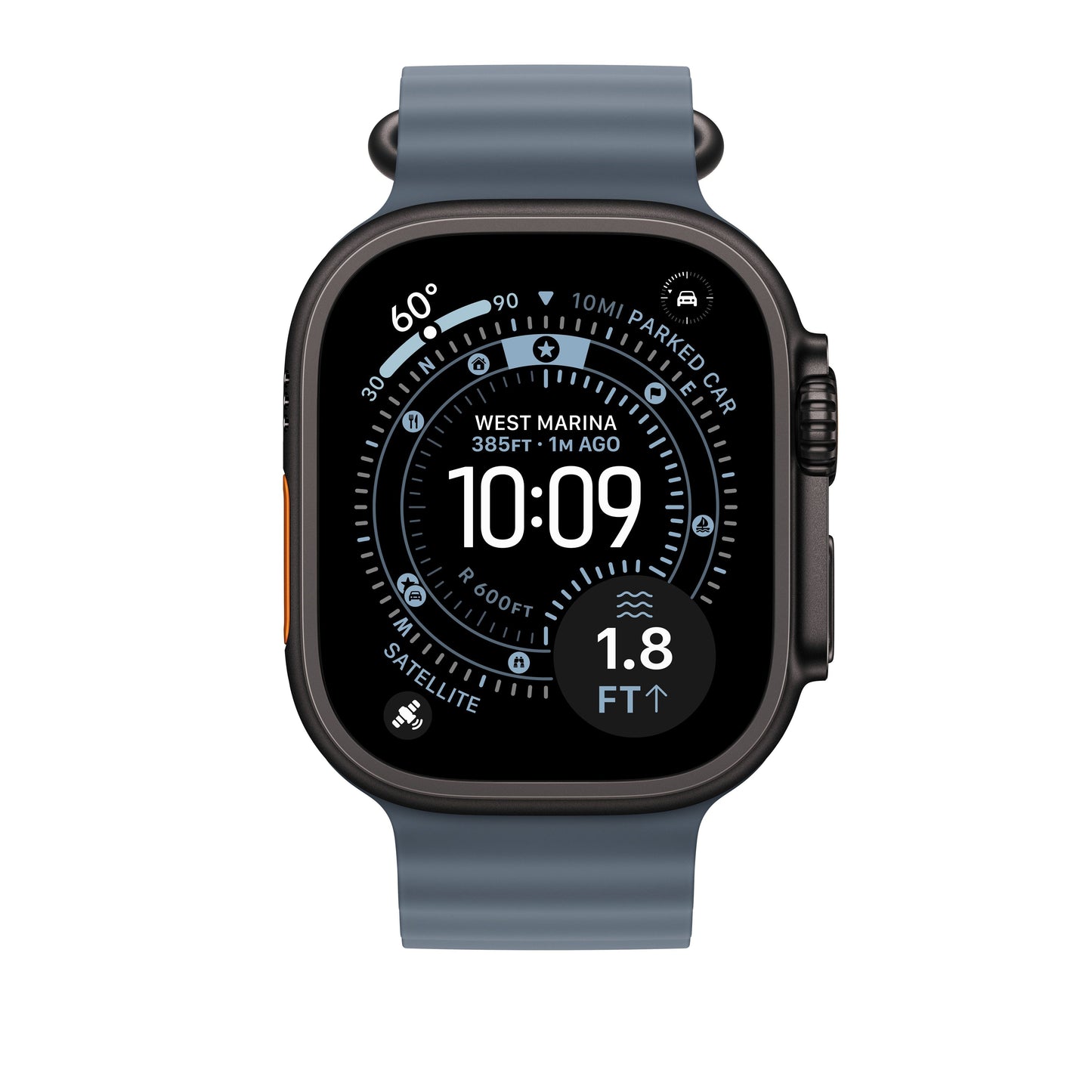 49mm Anchor Blue Ocean Band - Black Titanium Finish