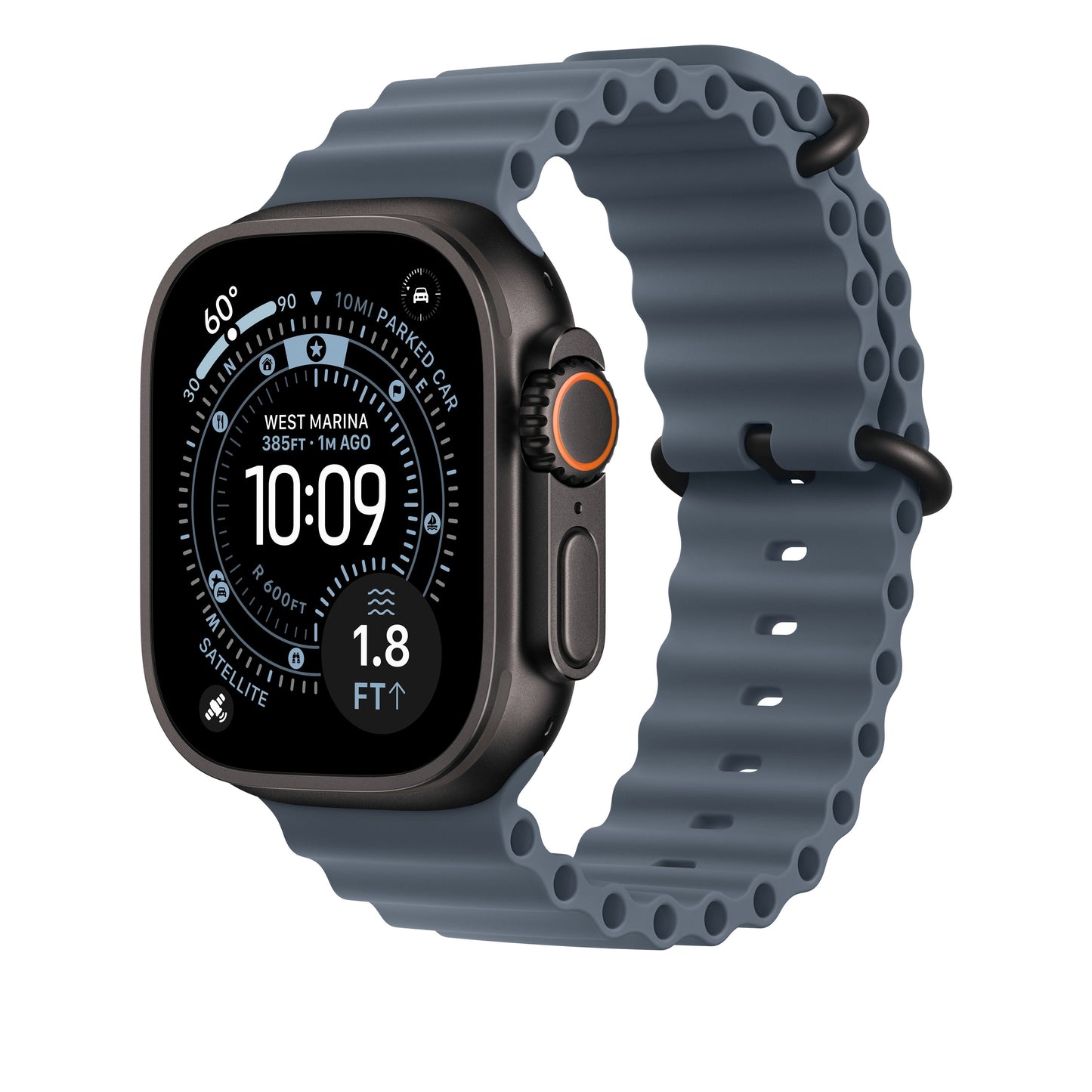 49mm Anchor Blue Ocean Band Extension - Black Titanium Finish