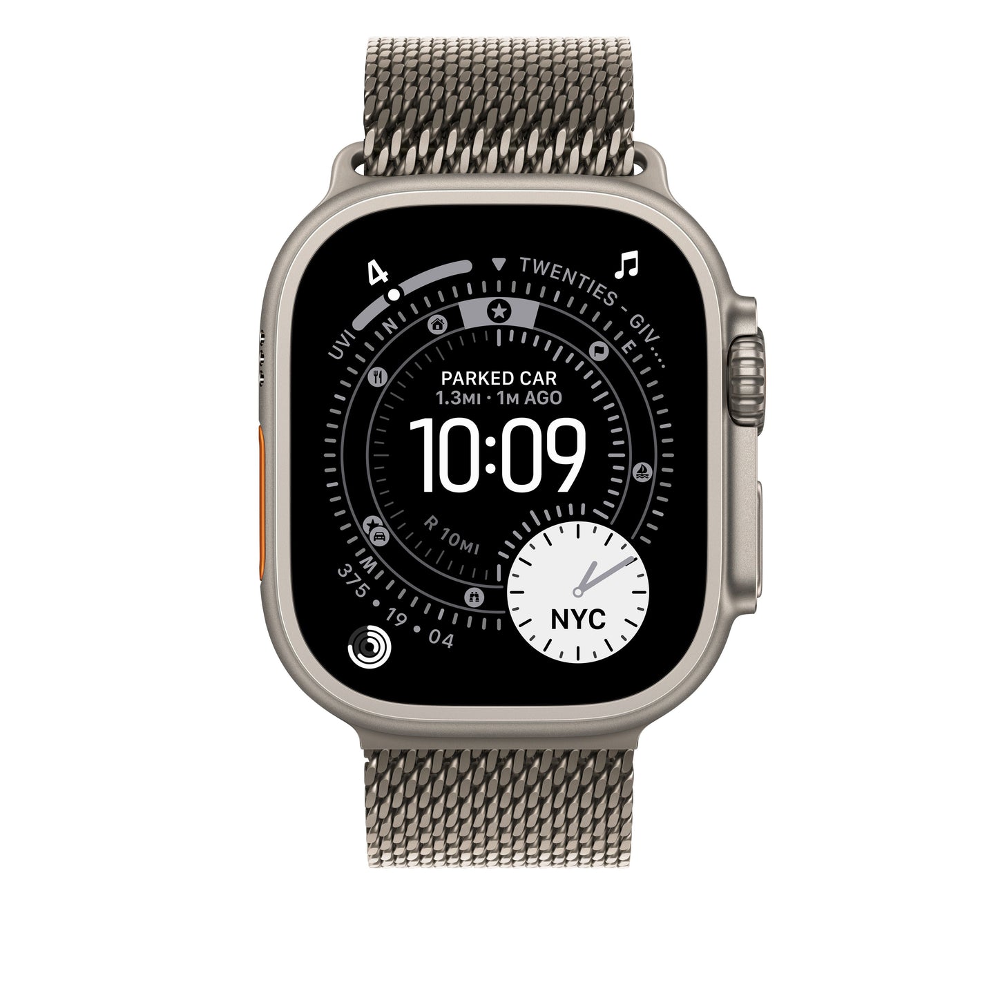 49mm Natural Titanium Milanese Loop - Medium