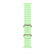 49mm Neon Green Ocean Band - Natural Titanium Finish