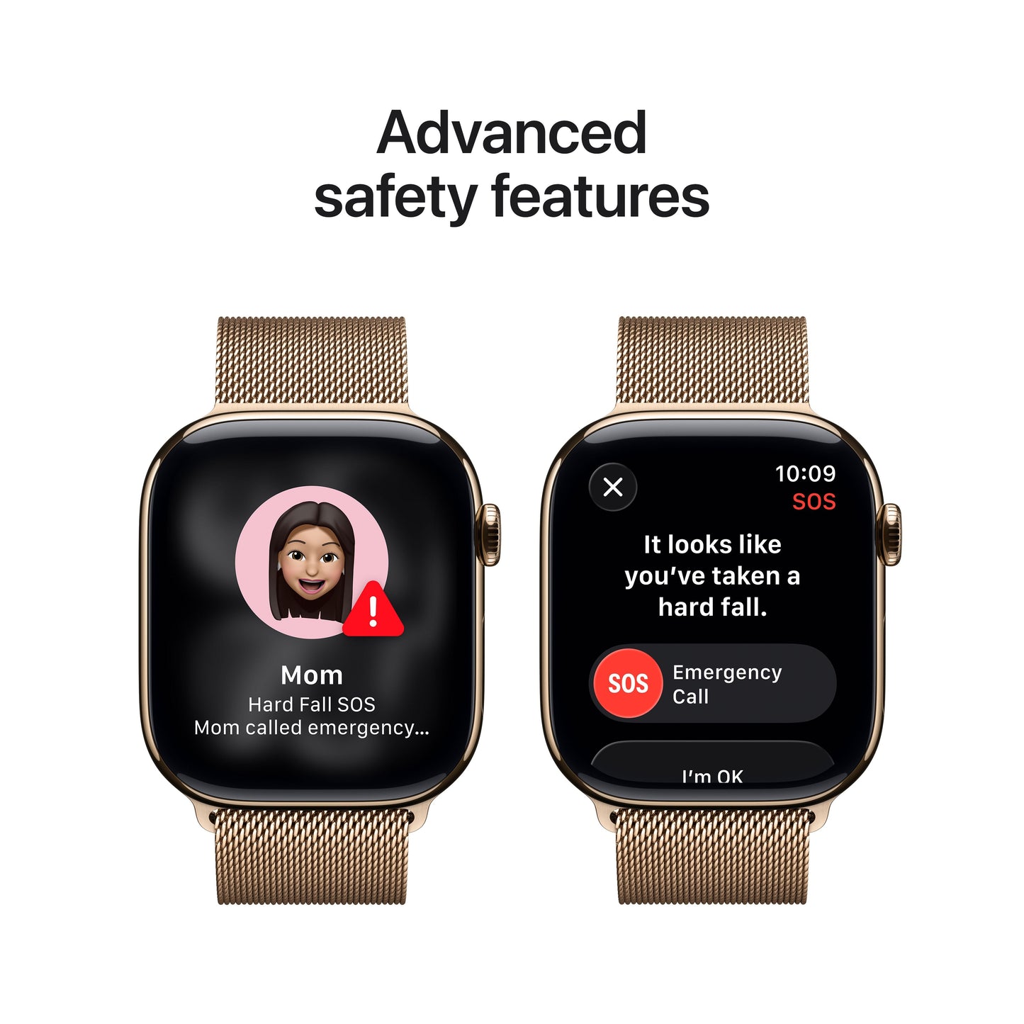 Apple Watch Series 11 GPS + Cellular 46mm Gold Titanium Case with Gold Milanese Loop - S/M
