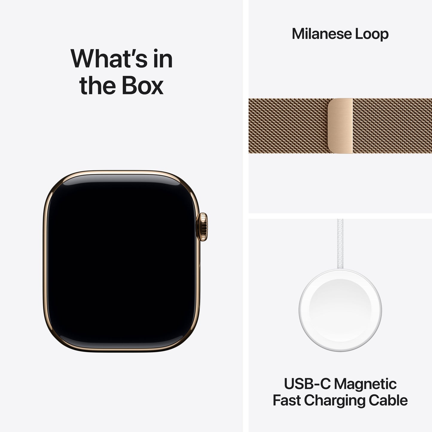 Apple Watch Series 11 GPS + Cellular 46mm Gold Titanium Case with Gold Milanese Loop - S/M
