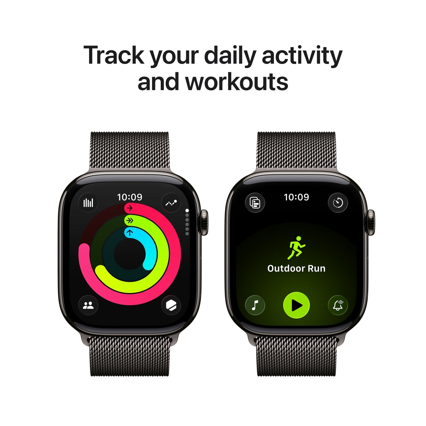 Apple Watch Series 11 GPS + Cellular 46mm Slate Titanium Case with Slate Milanese Loop - S/M