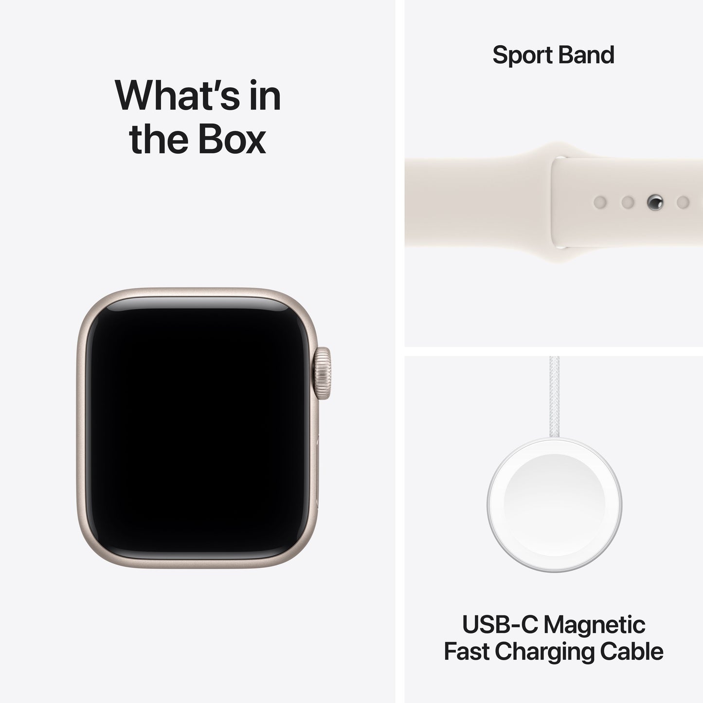 Apple Watch SE 3 GPS 40mm Starlight Aluminium Case with Starlight Sport Band - M/L