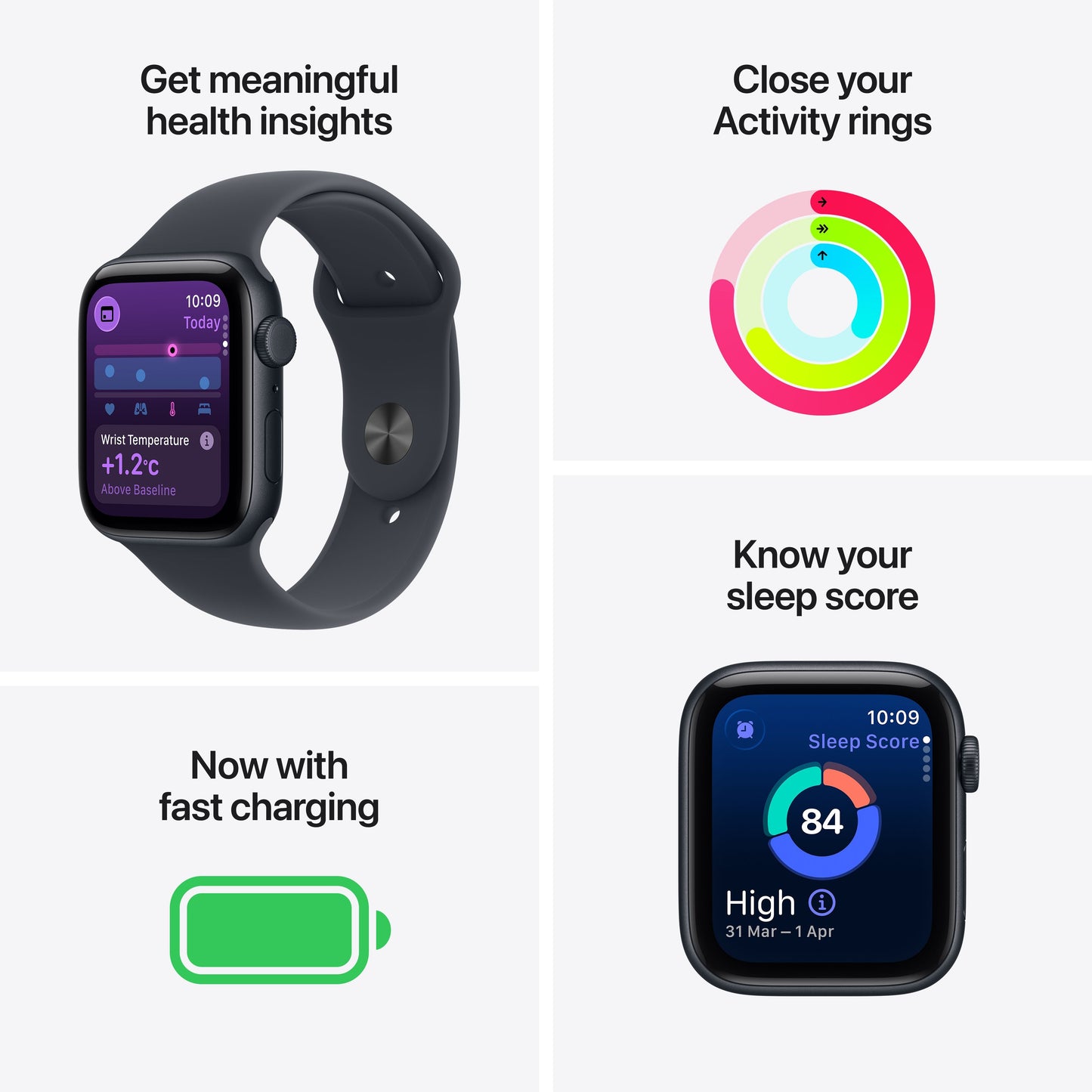 Apple Watch SE 3 GPS + Cellular 40mm Midnight Aluminium Case with Midnight Sport Band - M/L