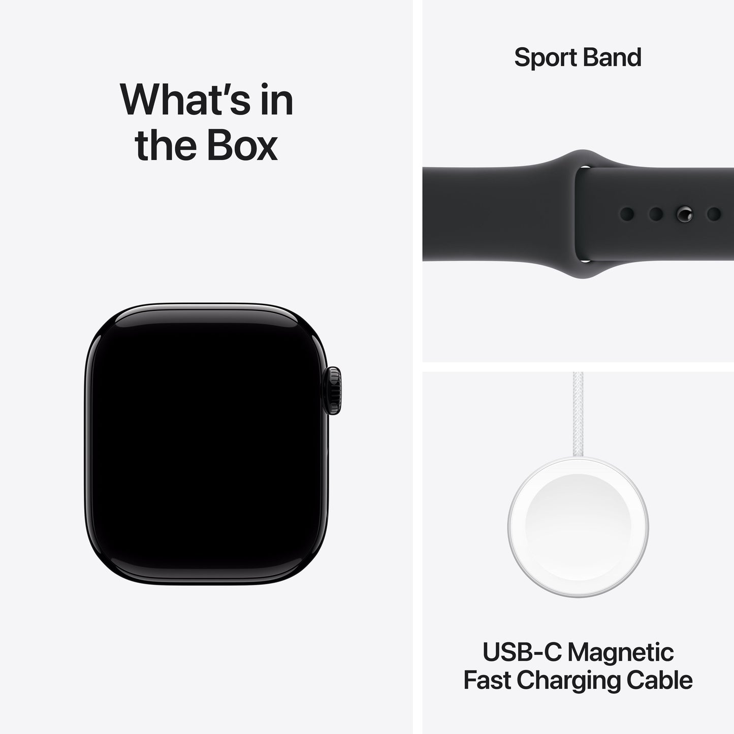 Apple Watch Series 11 GPS 42mm Jet Black Aluminium Case with Black Sport Band - S/M