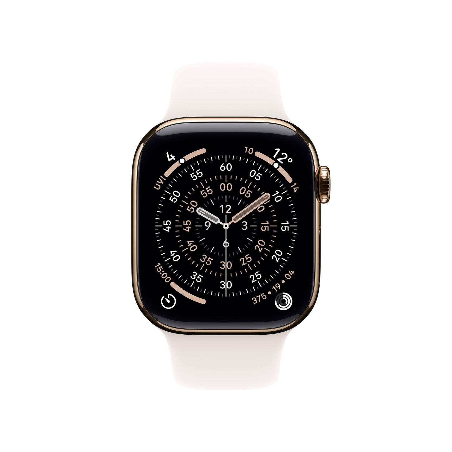 Apple Watch Series 11 GPS + Cellular 42mm Gold Titanium Case with Light Blush Sport Band - M/L