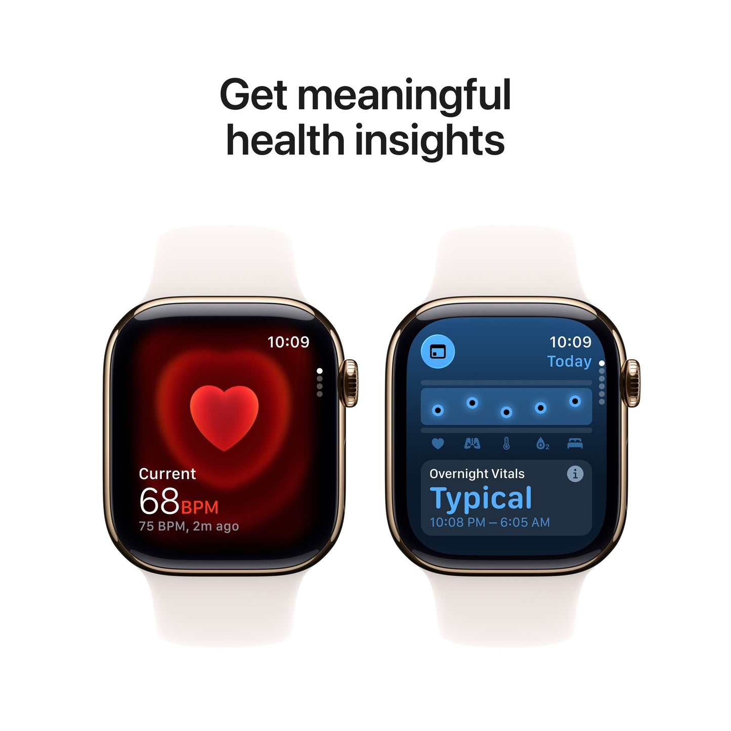 Apple Watch Series 11 GPS + Cellular 42mm Gold Titanium Case with Light Blush Sport Band - M/L