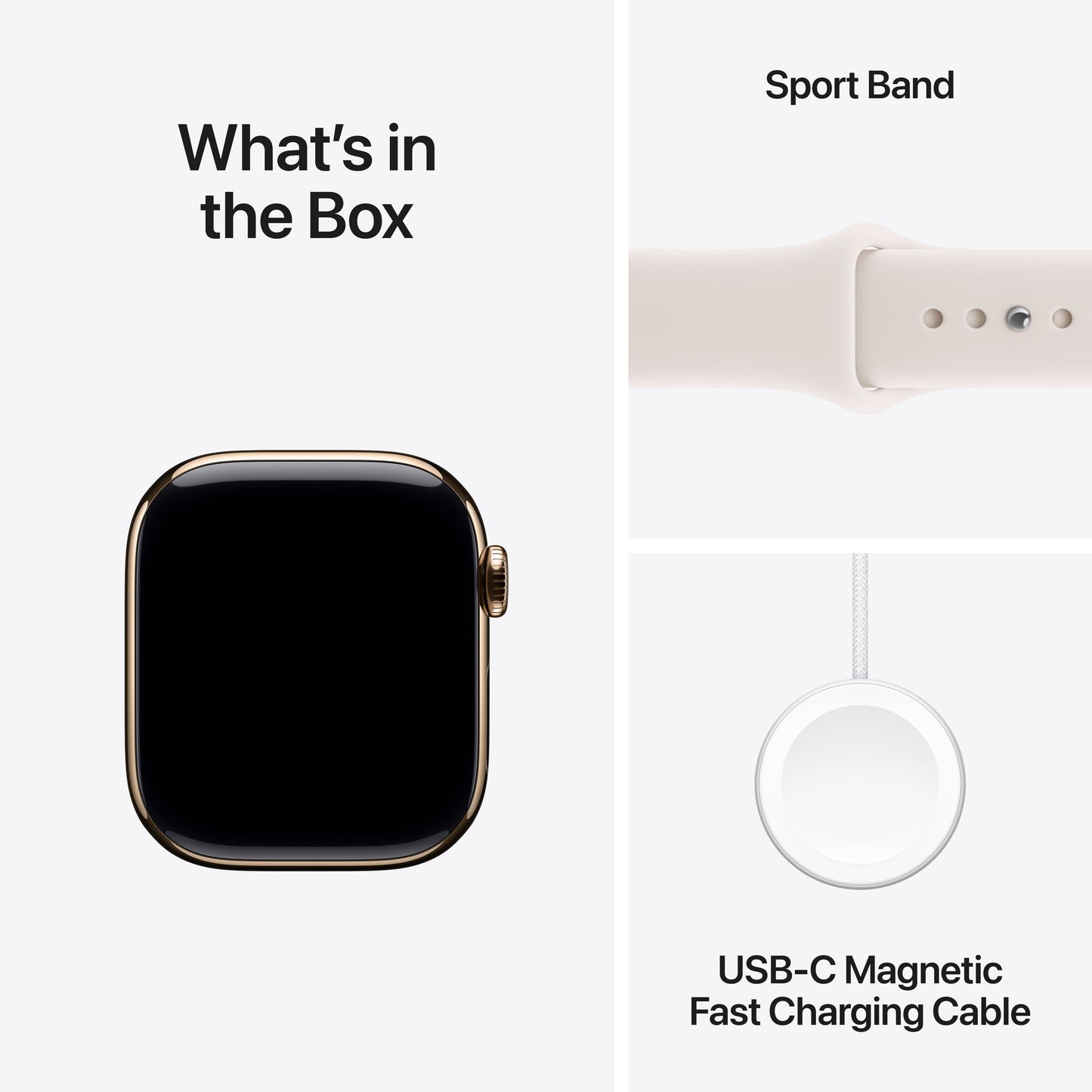 Apple Watch Series 11 GPS + Cellular 42mm Gold Titanium Case with Light Blush Sport Band - M/L